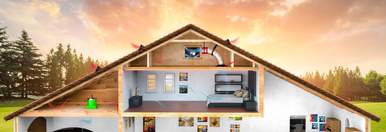 QuietCool breezy indoor diagram of whole-house fan 