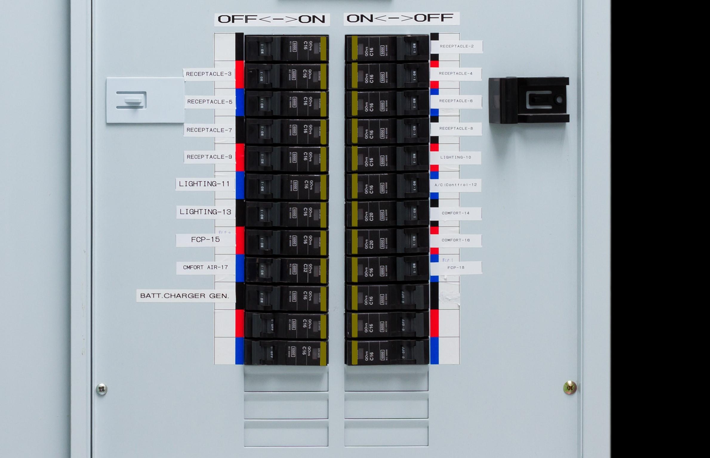 close up of electrical panel