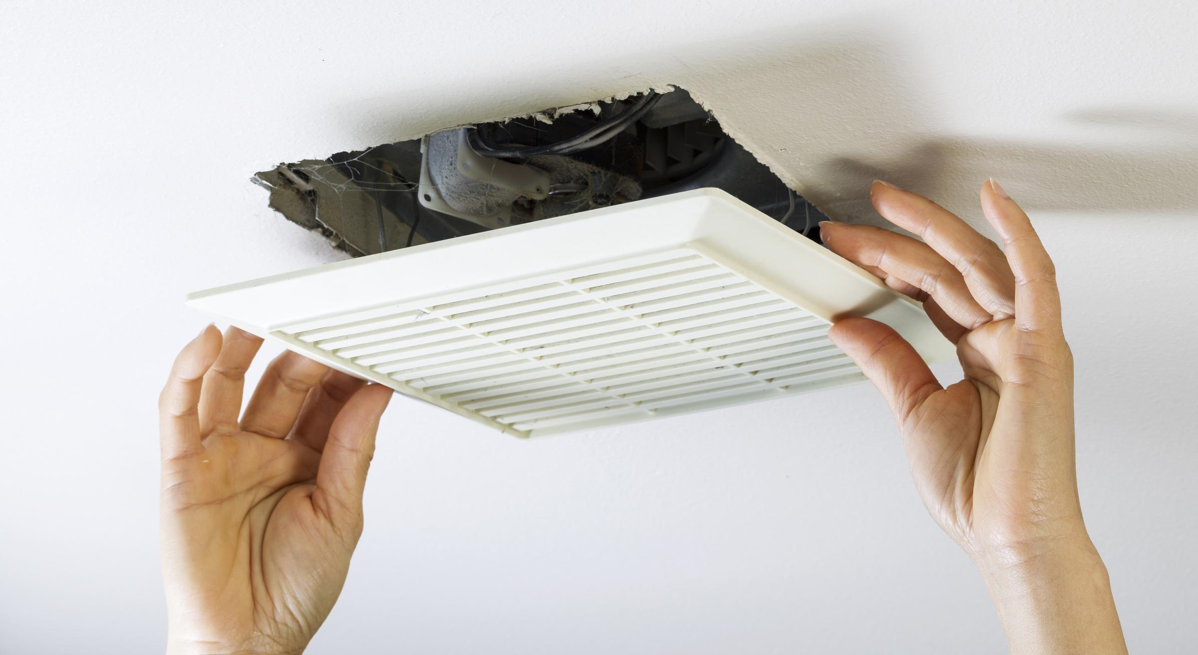 Hands opening air duct Hands opening air duct