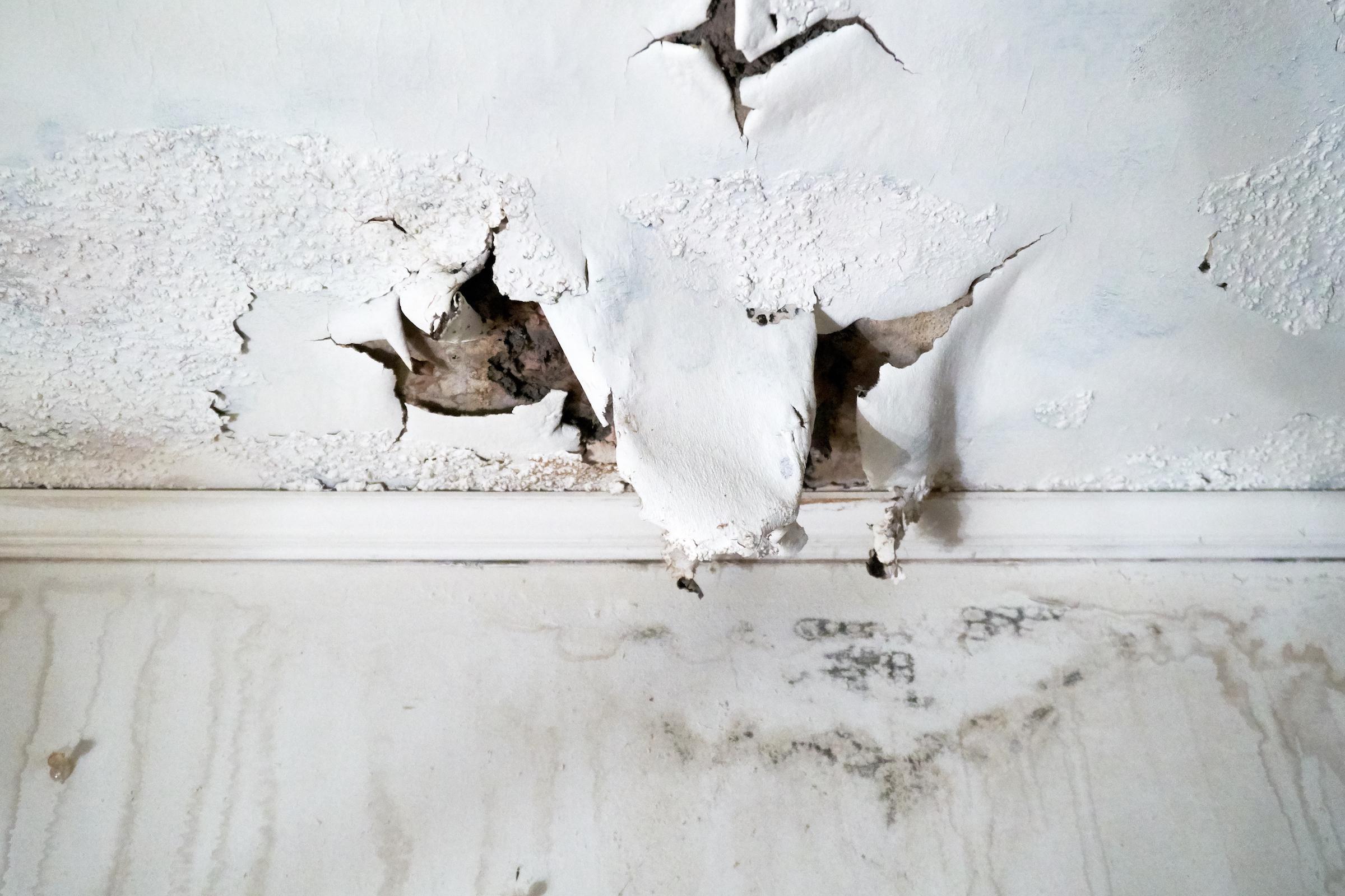 Water-damaged ceiling