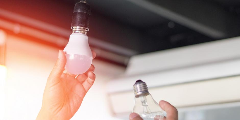 Swapping Out Old Light Bulb With LED Light Bulb Swapping Out Old Light Bulb With LED Light Bulb